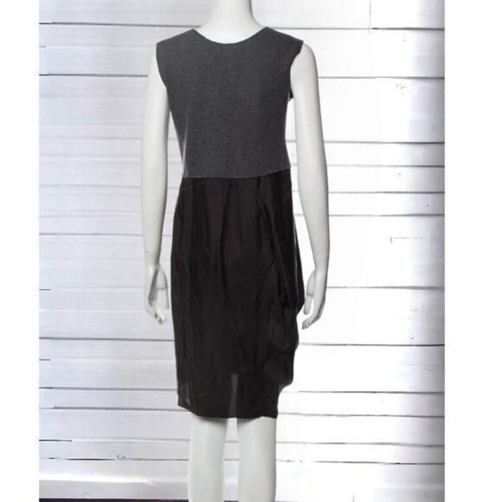 HACHE A-Line Dress Loose Fit Size 6 IT42 Gray Grey Black Asymmetrical Sleeveless - Picture 3 of 8